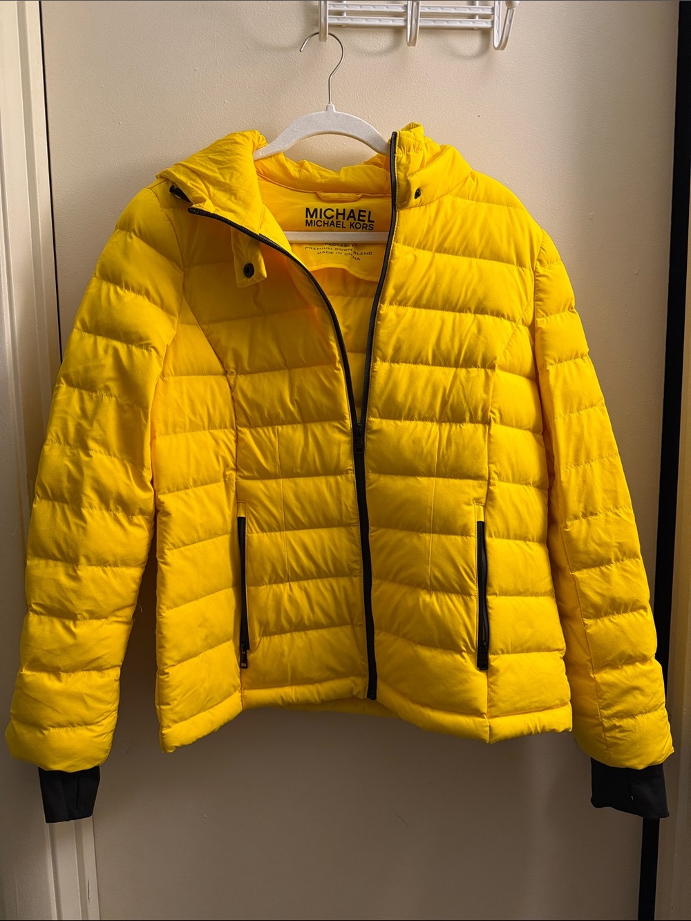 Michael Kors Yellow Packable Puff Jacket
